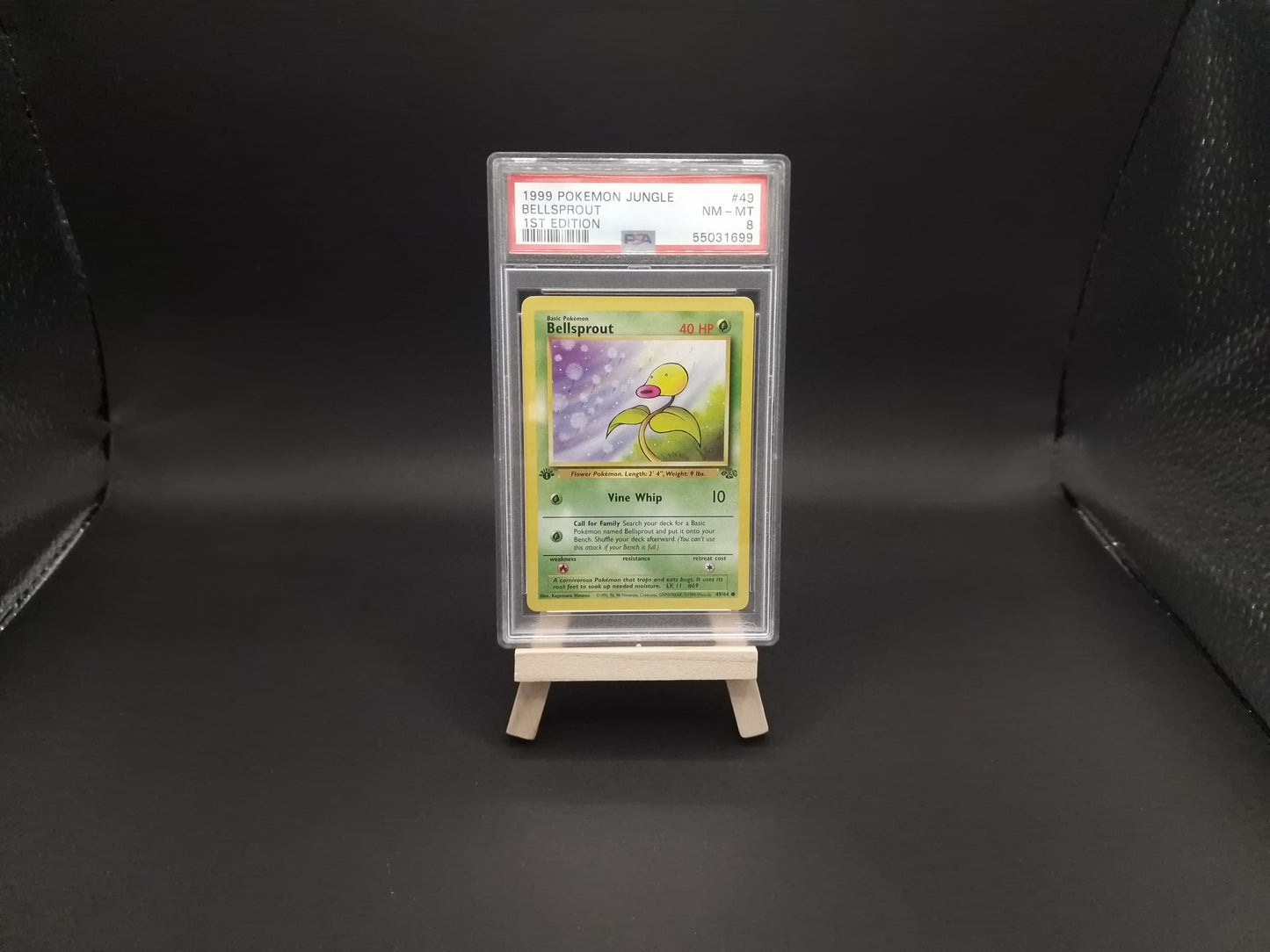 1999 POKEMON WOTC JUNGLE 1ST EDITION BELLSPROUT #49 PSA 8
